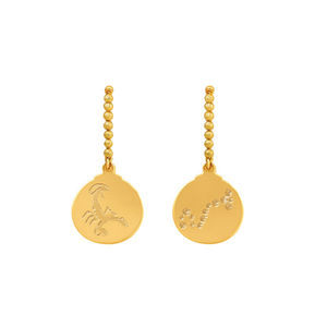 Pendientes de tuerca chapados en oro con signo zodiacal Escorpio, colgante redondo de 12 mm, Acero 12 - Product Image 2