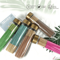 JT 200g Tube Bâtonnets d'encens colorés en bois, senteurs Jasmin, Rose, Lavande, Thé Vert, pour Aromathérapie, Maison, Yoga, Spa, Vente en Gros, 100% Naturel