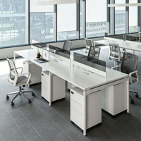 Table de bureau moderne blanche pour espace ouvert, poste de travail de bureau pour 2, 4, 6 ou 8 personnes