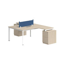 Poste de travail modulaire pour 4 personnes, mobilier de bureau, table de bureau avec cloison