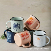 Mug en émail personnalisé de 12 oz, sans danger pour les aliments, en acier métallique, pour le camping, le bureau, café, isolation sous vide, sublimation