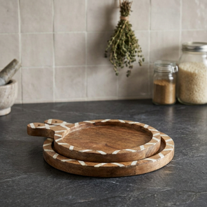 Tabla de cortar redonda de bambú desechable, la más vendida, con 1.5 cm de grosor y mango metálico de fácil limpieza, utensilio de cocina, regalo, decoración del hogar - Product Image 1