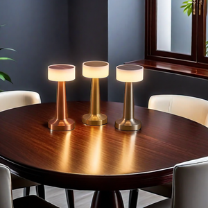 Expédition d'usine Led Rétro Or Lampe De Table Rechargeable Capteur Tactile Sans Fil Lampe De Bureau Pour Bar Restaurant Café Salon R - Product Image 5