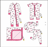 Combinaison bébé en bambou à manches longues, imprimé fruits, durable et extensible, pour usage quotidien, collection automne/hiver, best-seller personnalisé