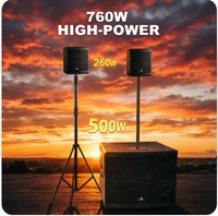 Sistema de Altavoces Activos con 2 Altavoces Satélite de 6.5 Pulgadas y Subwoofer de 12 Pulgadas, Amplificador DSP, Audio para Bares, Bodas, Conciertos al Aire Libre
