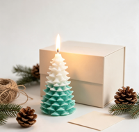 Venta al por Mayor de Velas Aromáticas Pequeñas y Lindas con Degradado de Color, 100% Cera de Soya Orgánica, Hechas a Mano, Ecológicas, para Aromaterapia Navideña en el Hogar