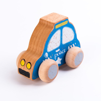 Vente chaude Tour En Bois De Hêtre Jouets En Bois Bloc De Construction Voiture Bus À Deux Étage Pour Enfants Véhicules Identifier Jouet