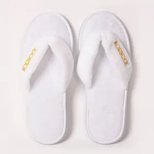 High quality wholesale custom logo Cheap Bedroom Bathroom Brown coral velvet washable slippers Hotel Spa