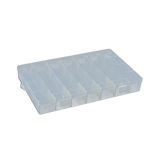 Transparent Storage Box 28 Compartment <b>Plastic</b> Jewelry Organizer Desktop Organizer With Cover For Daily Use - Product Image 5