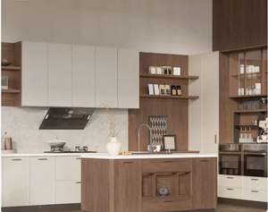 Meubles de cuisine sur mesure en bois mélaminé Sanpotova avec îlot. - Product Image 2