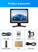 Écran industriel TFT LCD à matrice active 15 pouces, rapport 4:3, interface VGA/HDMI/BNC/AV/USB pour la vidéosurveillance professionnelle