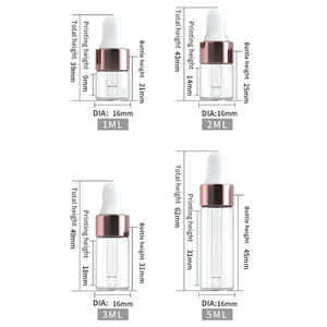 1Ml <span class=keywords><strong>2Ml</strong></span> 3Ml 5Ml Tùy Chỉnh In Rỗng Mini Glass Sampler Chai Với Pipette Vàng Nhẫn Mỹ Phẩm Bao Bì Thủy Tinh Nhỏ Giọt Chai - Product Image 2