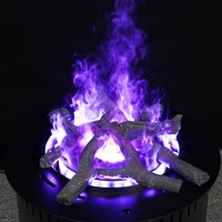 Cheminée électrique à vapeur d'eau de 50 cm, personnalisable en usine, petite, multicolore, avec décoration de flamme LED 3D ronde