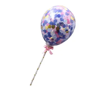 通旭热卖2024 5英寸气球生日快乐蛋糕礼帽心形玩具派对装饰