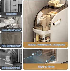 Narrow 18cm Bathroom <strong>Storage</strong> Cabinet with <strong>Drawers</strong> <strong>Slim</strong> Gap <strong>Storage</strong> Organizer Rolling Plastic Cabinet for Kitchen Laundry - Product Image 3