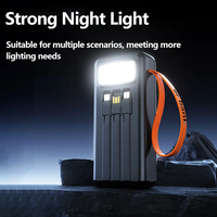 Nouvelle conception de batterie externe portable 30000 mAh, charge rapide PD 22,5 W, écran LED, sortie USB-C, batterie externe 30000 mAh avec câble intégré, lumière