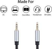 Câble de rallonge aux 4 pôles 3.5mm Trrs Câble audio stéréo conducteur en cuivre nu plaqué or mâle à mâle pour téléphone Pc voiture