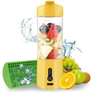 Original Factory 18oz 530ml Portable Blender Bottles USB Rechargeable with Silicone Straw and Ice Cube Trays Molds