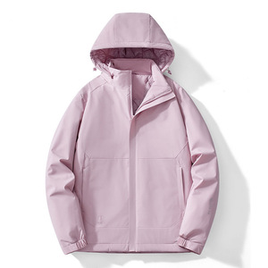 Women's Outdoor Autumn Winter Windproof Padded Lining Single Layer Jacket With Hood For Hiking And Camping - Product Image 2