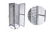 Chariot de rangement pour pain en acier inoxydable avec roulettes pour boulangerie, hôtel, cuisine, four