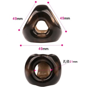 Herren Adult Crystal Sexspielzeug Weicher TPE Triple Cock Ring mit Silikon Enhance <span class=keywords><strong>Sleeve</strong></span> - Product Image 2