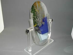 Miroir de maquillage grossissant double face sur pied avec base transparente, miroir de vanité 1X 3X, miroir de maquillage de bureau - Product Image 4