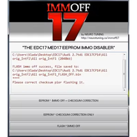 Logiciel IMMO-OFF 17 IMMOFF17 Version d'Activation EDC17 MED 17, Correction de Checksum EEPROM ECU pour Flash IMMO OFF