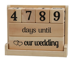 Wooden Vintage <strong>Perpetual</strong> <strong>Calendar</strong> Stylish Eternal <strong>Desk</strong> <strong>Calendar</strong> Flip Block Design | Perfect for Home or Office - Product Image 1