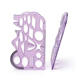 Regla de Plantilla Geométrica de Plástico Funcional Personalizada de Fábrica China al por Mayor, Regla de Plantilla de Dibujo Escolar para Estudiantes - Product Image 1