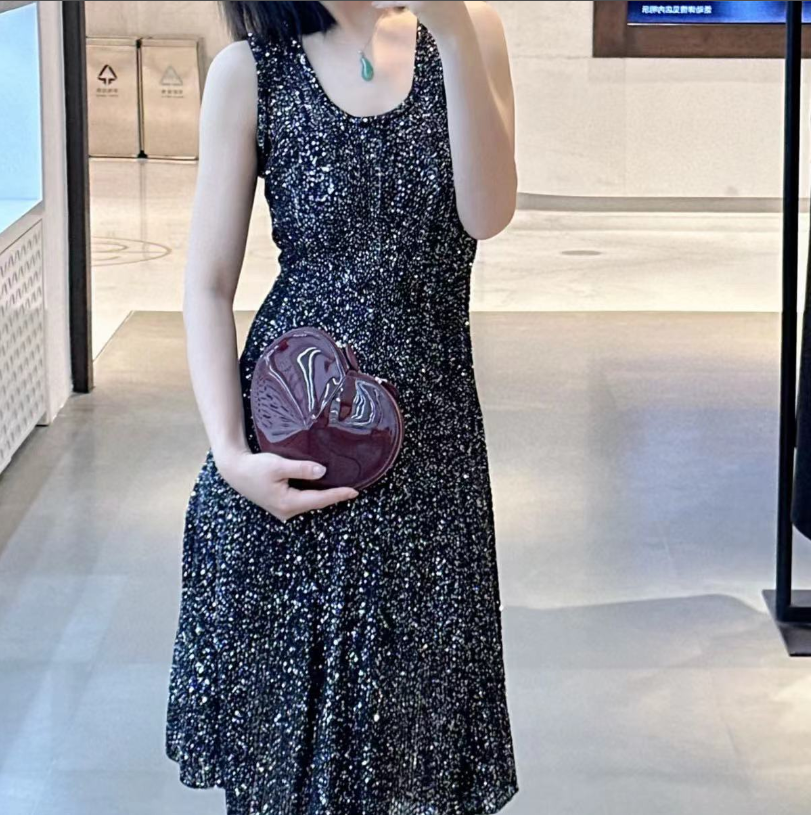 KD2363 French Style Lady Summer Women High Quality Sleeveless Knitted Midi  Dress Sequin Club Dresses| Alibaba.com