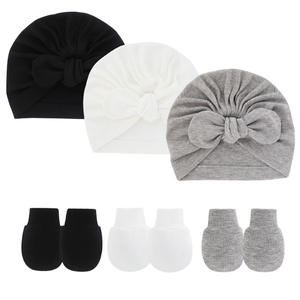 Conjuntos de Gorros Antiarañazos para Bebés, Gorro de Orejas de Conejo, Gorro de Punto de Algodón, Logotipo Personalizable - Product Image 5