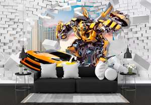 Mural de Pared 3D con Diseño de Transformers, Decoración de Pared Impermeable Autoadhesiva, Fácil de Limpiar, Ideal para Cuartos de Niños, Guarderías, Hoteles y Habitaciones Infantiles - Product Image 3