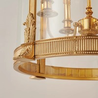 Français Villa Foyer Lustre En Laiton Européen De Luxe Rétro Escalier Couloir Allée Éclairage Classique Pendentif Lumière Lampe
