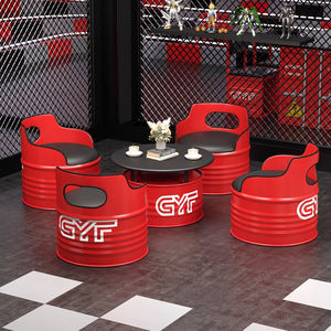 Juego de barra de hierro forjado industrial con diseño de tambor de aceite Sofá de cabina de cafetería personalizado-Uso comercial Ecológico Durable - Product Image 1