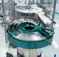 Machine compacte rotative automatique de remplissage et de bouchage de liquides avec pompe volumétrique à piston à lavage d'air GMP pour petits flacons de sérum et d'huile