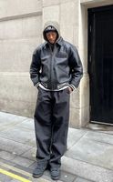 Blouson de moto en cuir véritable pour homme, personnalisé, de qualité supérieure, imperméable, réversible, hiver, motif de dessin animé en relief 3D