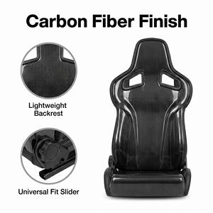 Asiento Deportivo Estilo Sportster CS 1039RTF, Asiento de Lujo Ajustable Tipo Bucket, Cuero PVC con Fibra de Carbono para Autos Tuning y <span class=keywords><strong>Sim</strong></span> <span class=keywords><strong>Racing</strong></span> - Product Image 4
