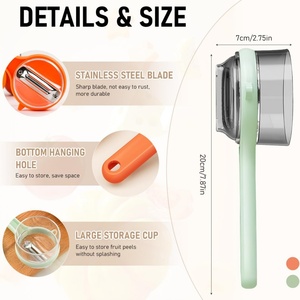 <b>Vegetable</b> Peeler With Storage Box Double-Sided Stainless Steel Veggie Slicer Easy to Clean Peelers for Home Kitchen <b>Fruit</b> Peeler - Product Image 2