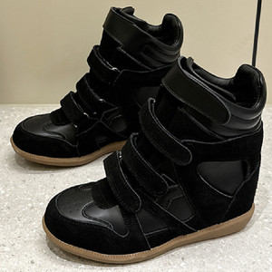 Invisible Height Increase High-Top <strong>Shoes</strong> <strong>Women</strong> 2025 Autumn New Toe <strong>Velcro</strong> Sports Casual Hiking <strong>Shoes</strong> Synthetic Leather Suede - Product Image 3
