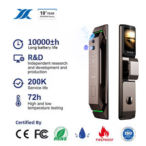 3 डी फेस रिकग्निशन डिजिटल फिंगरप्रिंट स्मार्ट लॉक बायोमेट्रिक एल्यूमीनियम लकड़ी का दरवाजा वाईफाई ऐप, होम सिक्योरिटी के लिए फिंगरप्रिंट लॉक - Product Image 5