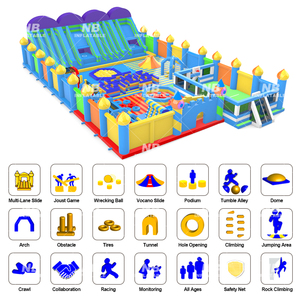 Structures gonflables commerciales pour l'extérieur, grande aire de jeux pour adultes et enfants, parc gonflable FunCity, parcours d'obstacles gonflable - Product Image 6