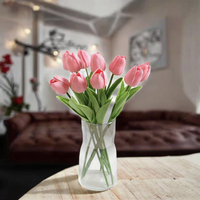 Fleurs de tulipes en PU de haute qualité, faites à la main, au toucher réel, style vintage, pour le Nouvel An chinois, les mariages, les restaurants, la décoration de table