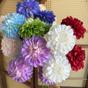 Promotion Vente Boule de fleurs <span class=keywords><strong>Dahlia</strong></span> à 3 têtes Boule de fleurs Chrysanthème à longue tige pour la décoration de mariage et de la maison - Product Image 1
