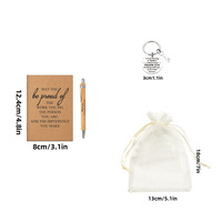 Ensemble de cadeaux d'entreprise en vrac : stylo en bambou, carnet, porte-clés – Cadeaux de remerciement pour le personnel, fournitures de bureau, vente en gros