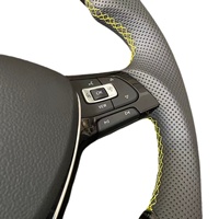 Volant plat personnalisé en cuir et fibre de carbone pour VW Golf 5 MK6/MK7/MK8 Jetta Passat B8 Polo pour GTI Amarok V6 T6 Variant