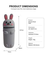 Étui à crayons et porte-stylos pour filles et garçons, jolie trousse à crayons en silicone souple, avec fermeture éclair, pour les fournitures scolaires des enfants