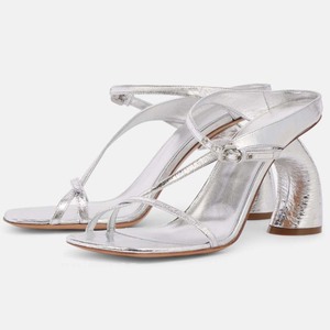 Women's Cross Straps Sandals Designer Style Summer on Pumps Irregular High Hook Heels Open Toe <b>Shoes</b> - Product Image 2