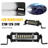 12V/24V 27 W Voiture LED Travail Barre Lumineuse 27 W LED Pod 3030 LED Projecteur Phare Étanche pour Voiture Camion 4x4 SUV ATV Marine