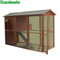 Grande ferme d'arrière-cour, en bois naturel, poulailler de poulet, maison de lapin, avec toit de sable coloré étanche