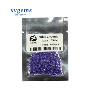 Loose CZ Stone Round Cut Cubic Zirconia Synthetic Gems 1.25mm Violet CZ